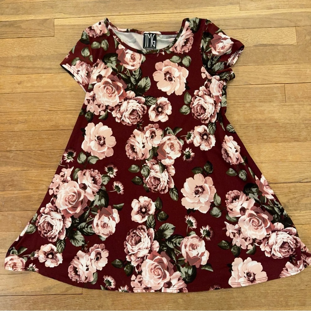 TMG New York Women's Floral Short Sleeve Mini Dress - Size 4
 b89